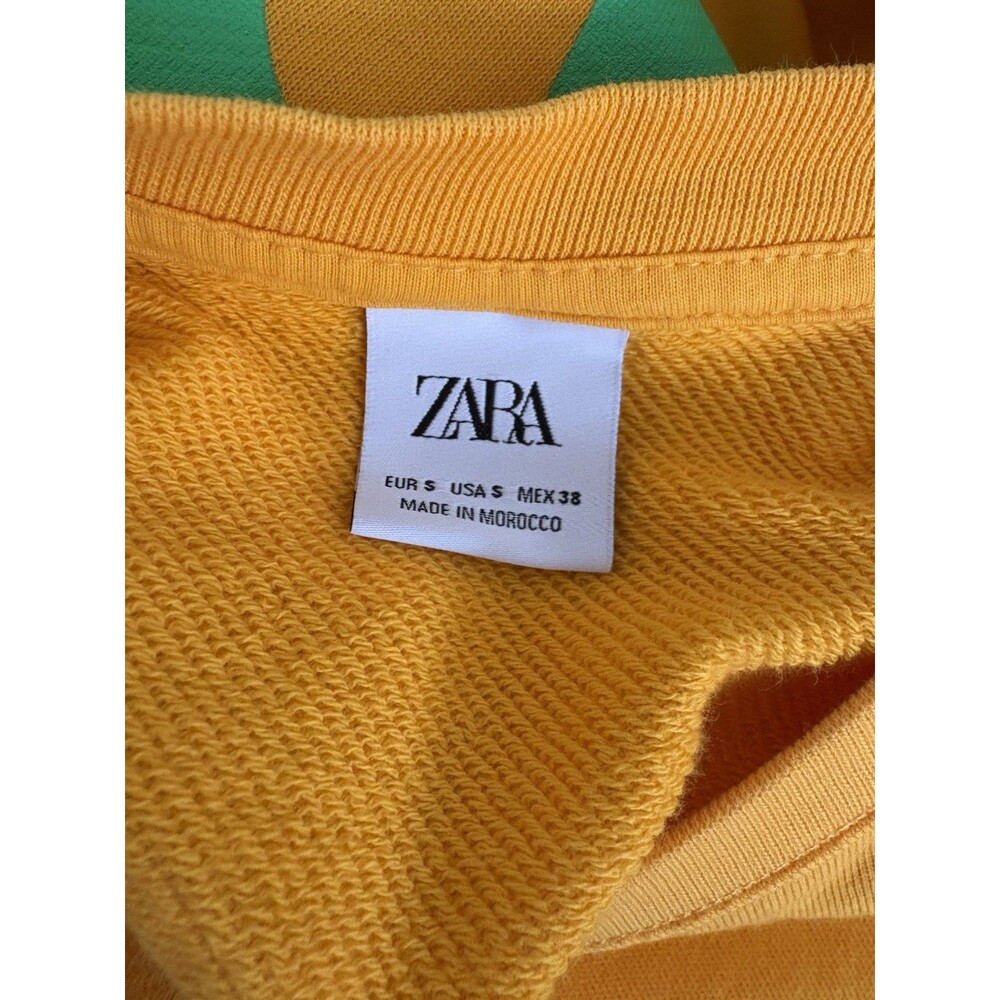 Zara Sweatshirt Studio Mess What Wow Pop Art Evil Eye Men's Small Yellow - Picture 8 of 14